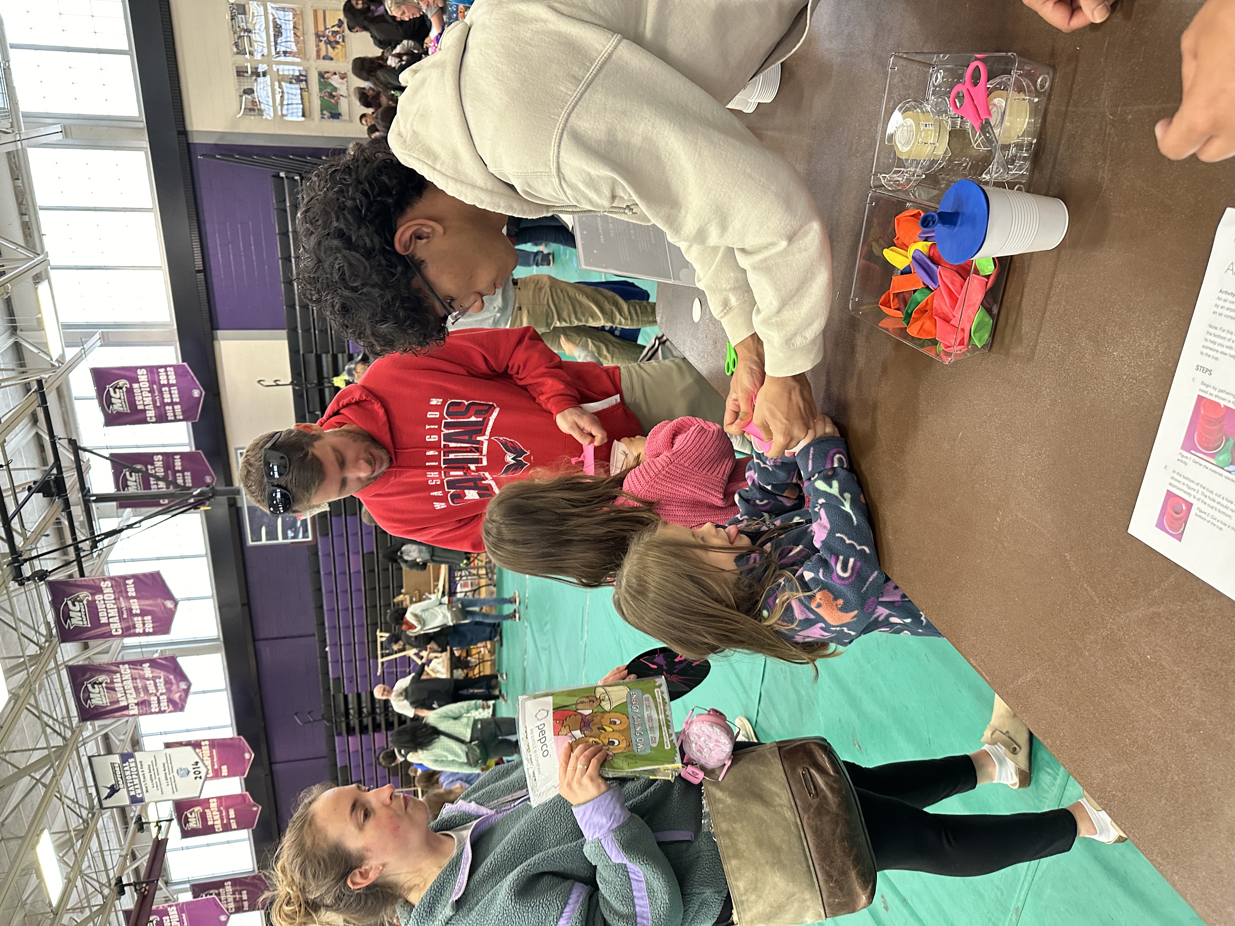 Students building vortex cannons at Rockville Science Center